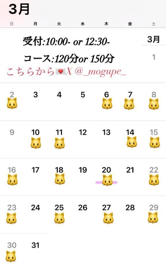 3月シフト&#128049;&#129723;