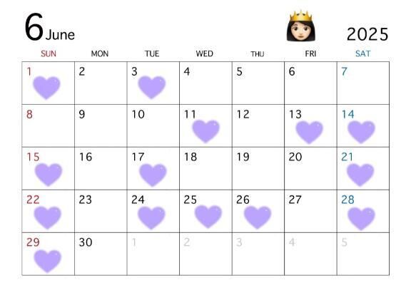 6月の出勤予定&#9825;