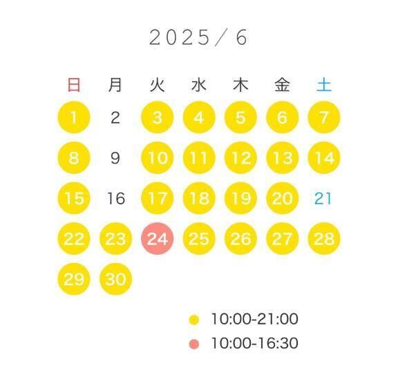 6月の予定です