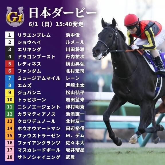 ダービー♡の枠出たね
