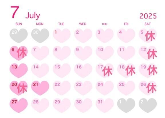 今週＆７月出勤カレンダー♡♡