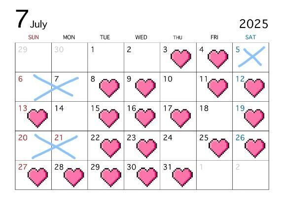 今月予定＆来週&#9825;&#9825;