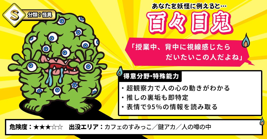 &#10048;妖怪に例えると…&#10048;