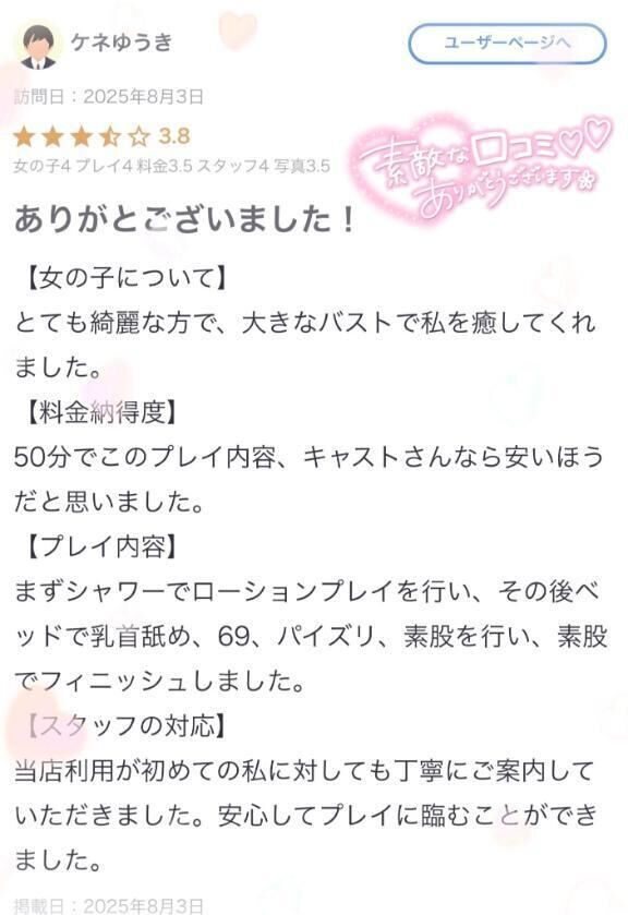 【お礼写メ日記】