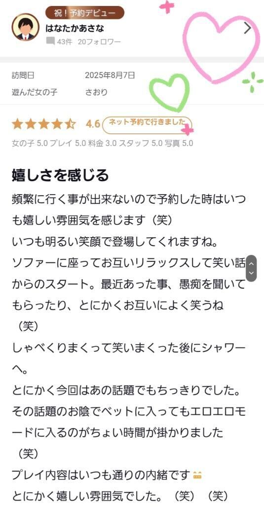【お礼写メ日記】