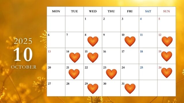 10月出勤予定日&#9825;