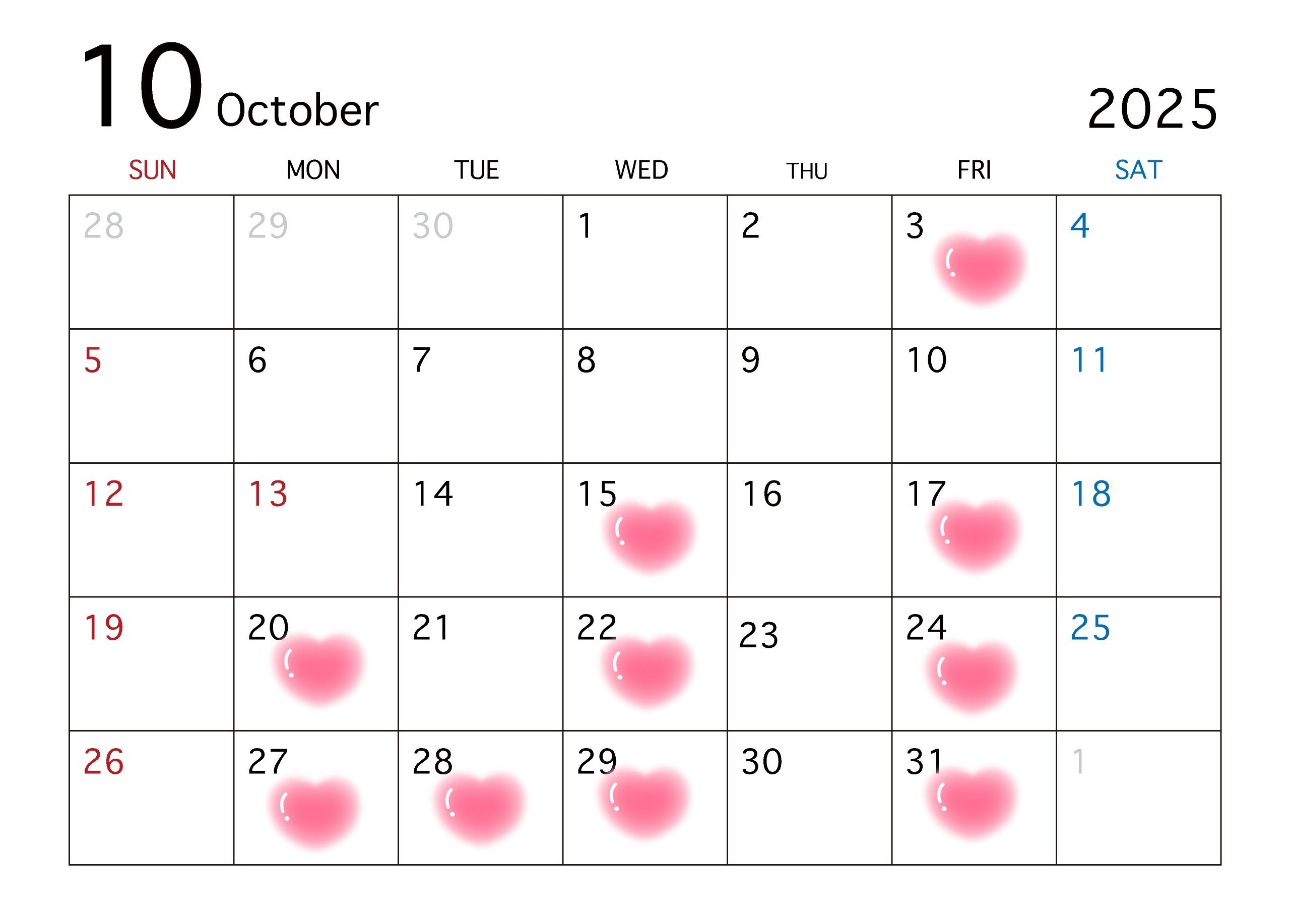 10月の出勤日　変更しました&#10084;&#65038;