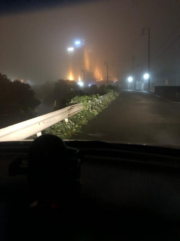 怖ー‼️霧‼️＆退勤しました