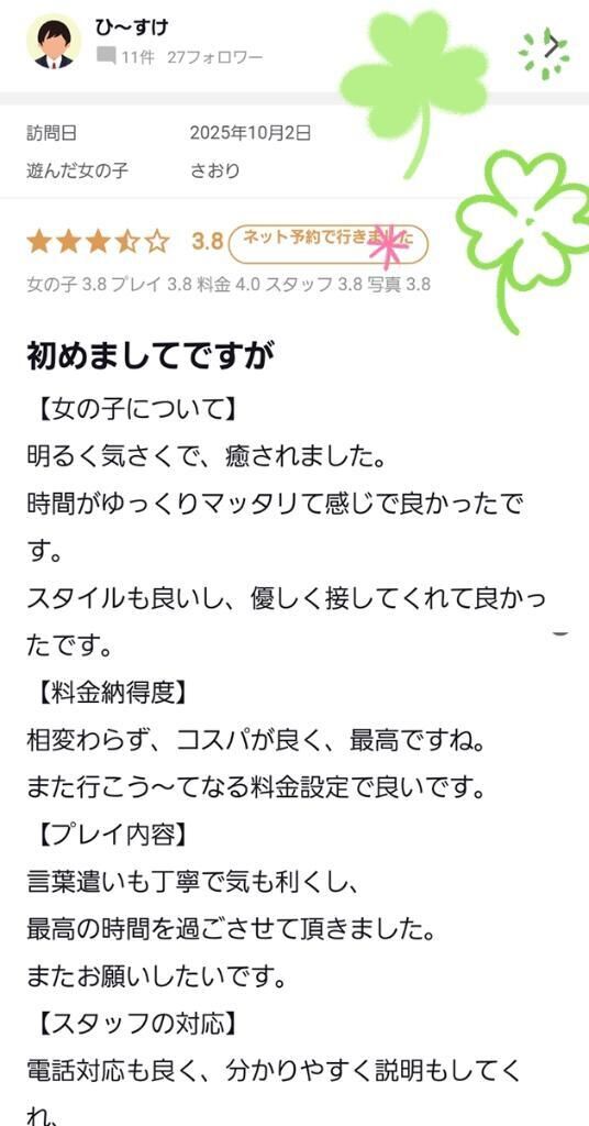 【お礼写メ日記】