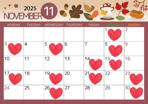 11月出勤日程&#128467;&#65039;