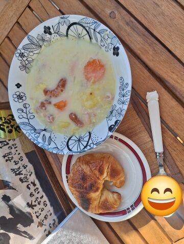 自宅のベランダで