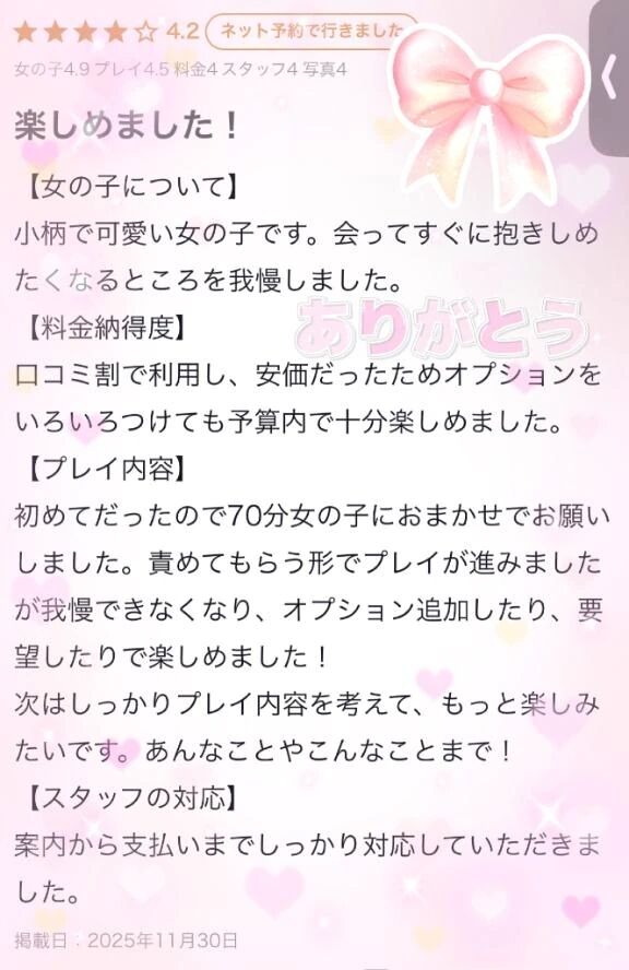 【お礼写メ日記】