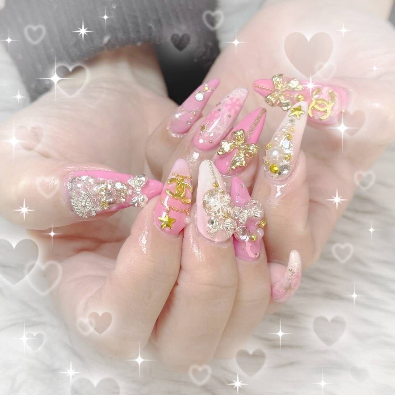 ネイル可愛くしてきました。19時ご予約ご指名M様有り難うございます^_^