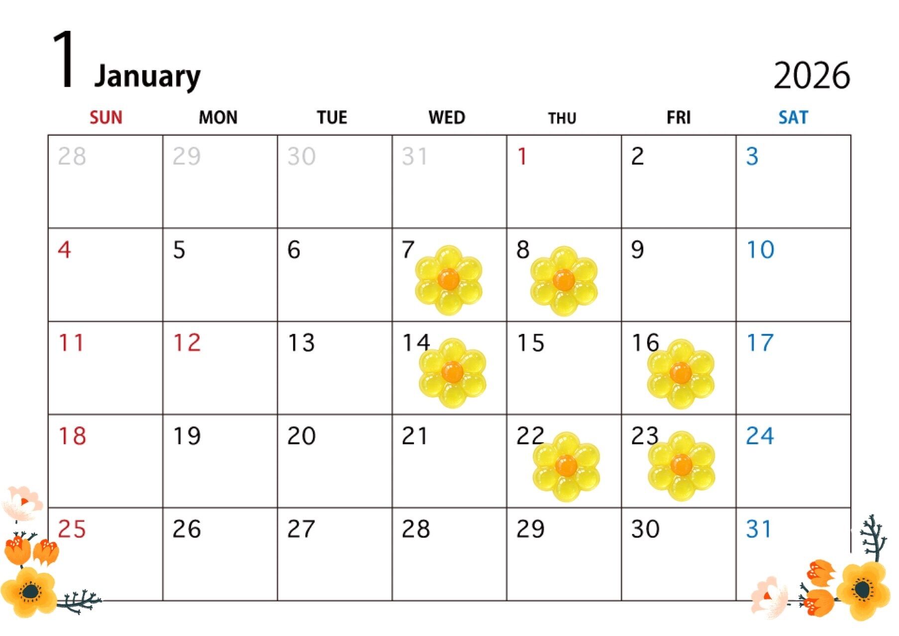1月の出勤予定です❤︎
