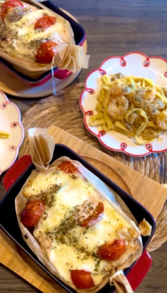 鶏胸肉のカプレーゼ焼き