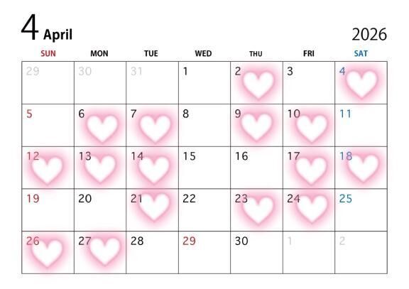 🌸４月シフト🩷