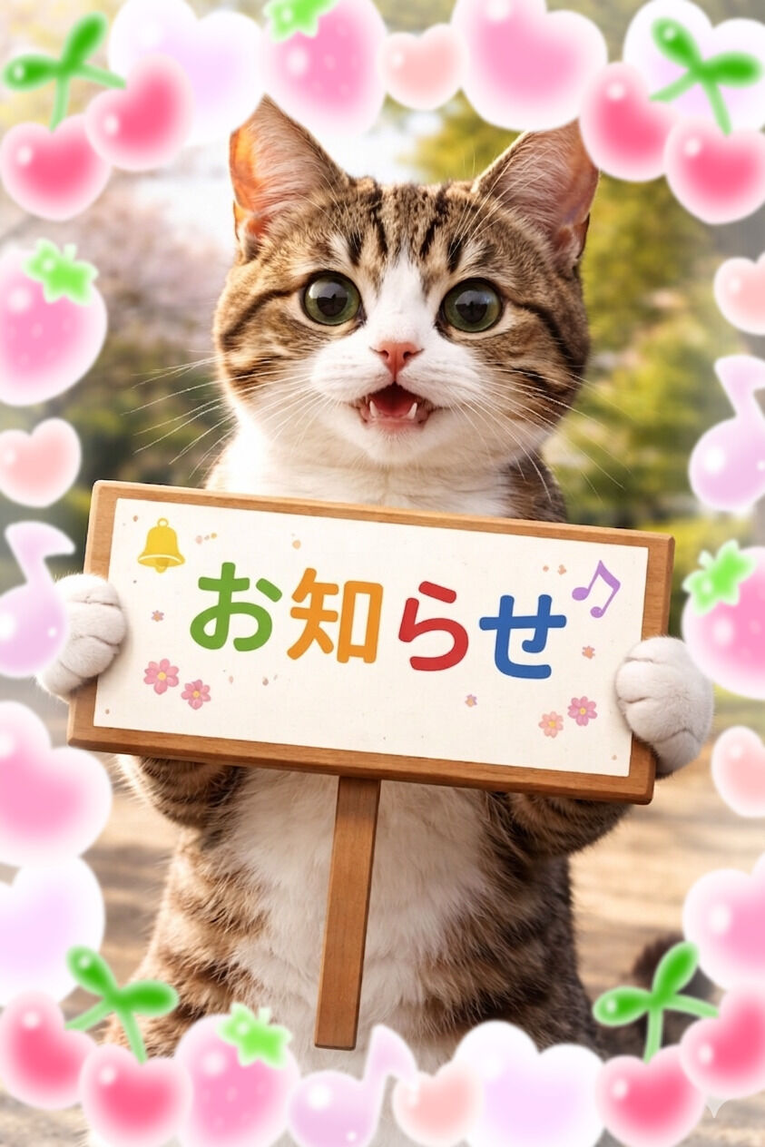 ☆出勤予定のお知らせです☆